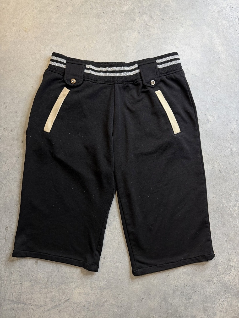 Y2K Juicy Couture Black Knit Walking Shorts